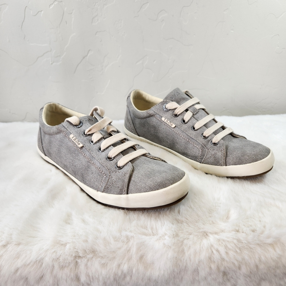 Taos Star Grey Wash Canvas Sneakers Shoes Size 8.5